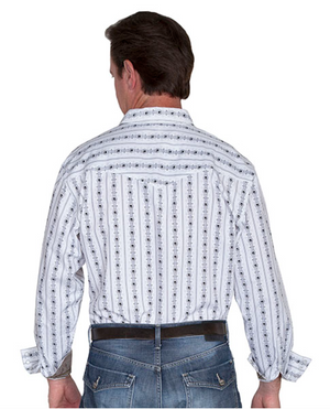Scully Men's Contrast Button Up in White (DS)