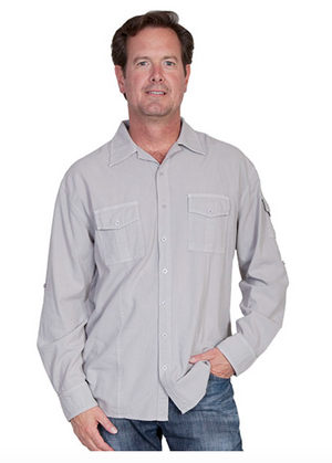 Scully Men's Button Up in Grey (DS)