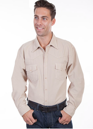 Scully Men's Button Up in Sand (DS)