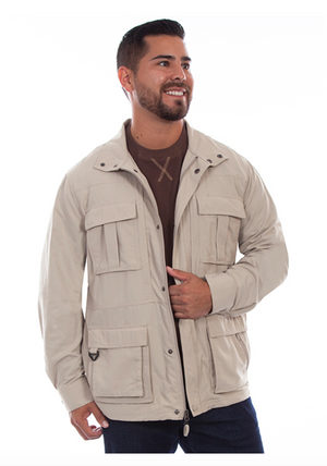 Scully Men's Multi Pocket Jacket in Stone (DS)