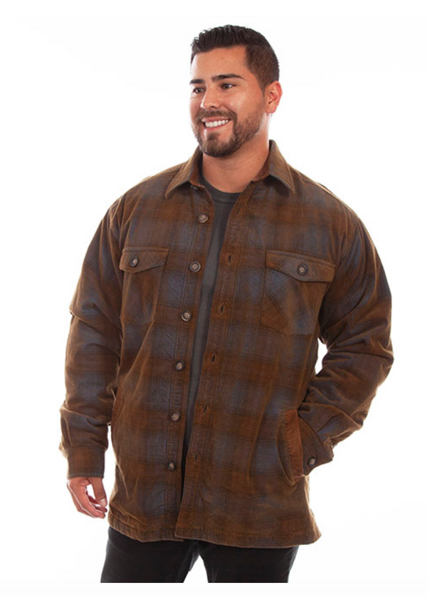 Scully ENS Brown/Black Wool Blend Plaid L/S Shirt