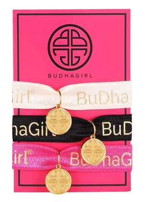 BuDhaGirl Mindful Glamour Set of 3 Branded Stretch Ties
