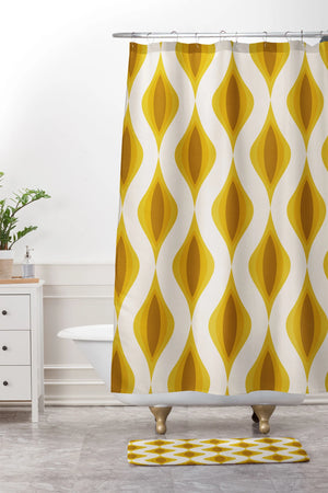 Yellow Ornaments Shower Curtain (DS) DD