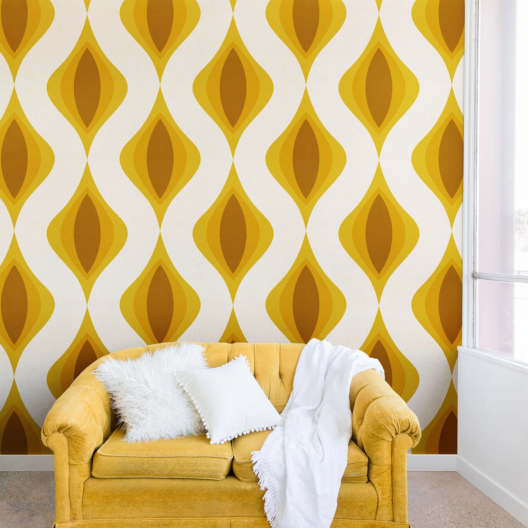 Yellow Ornaments Wall Mural (DS)