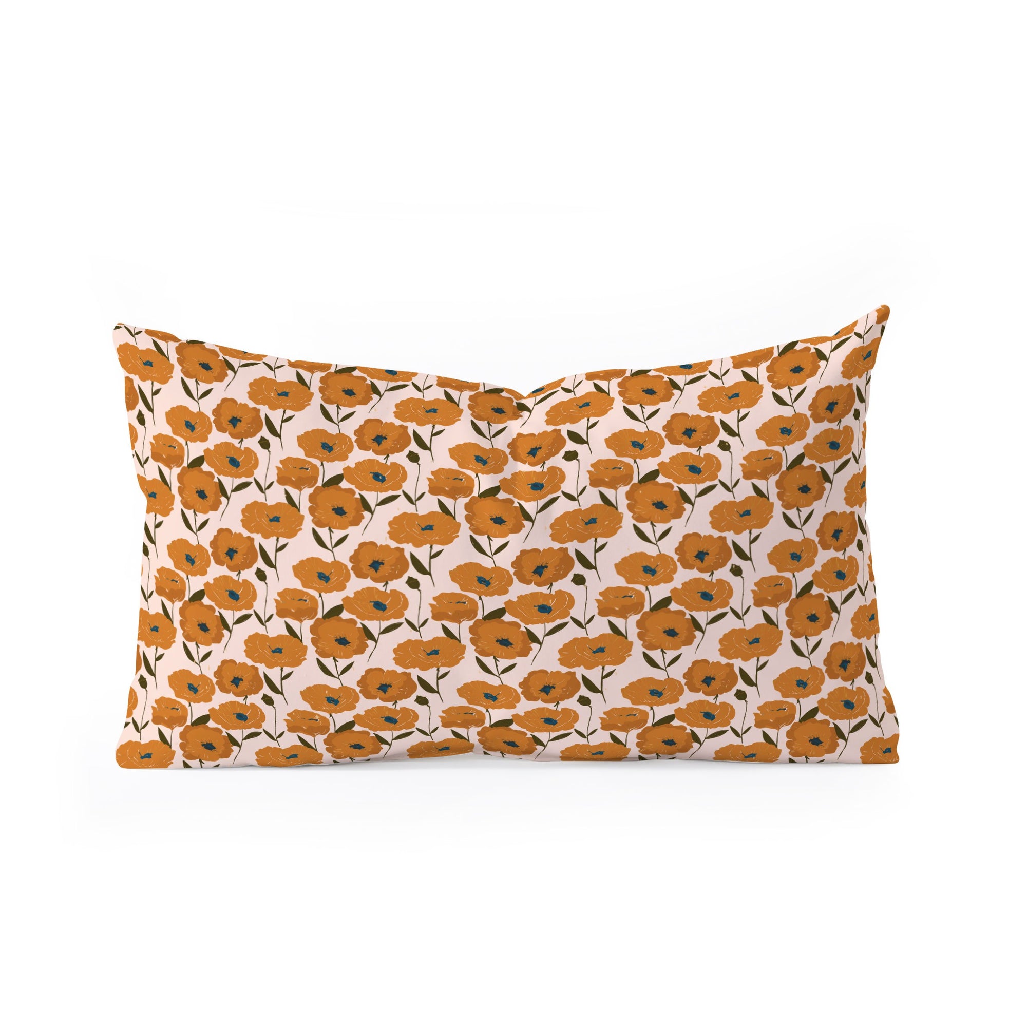 "Ole Poppies Playground" Oblong Throw Pillow (DS)