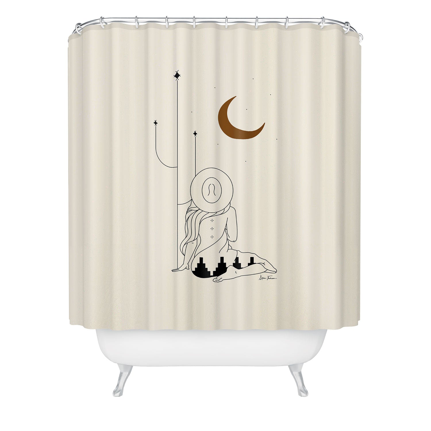 Talking To The Moon Shower Curtain (DS) DD