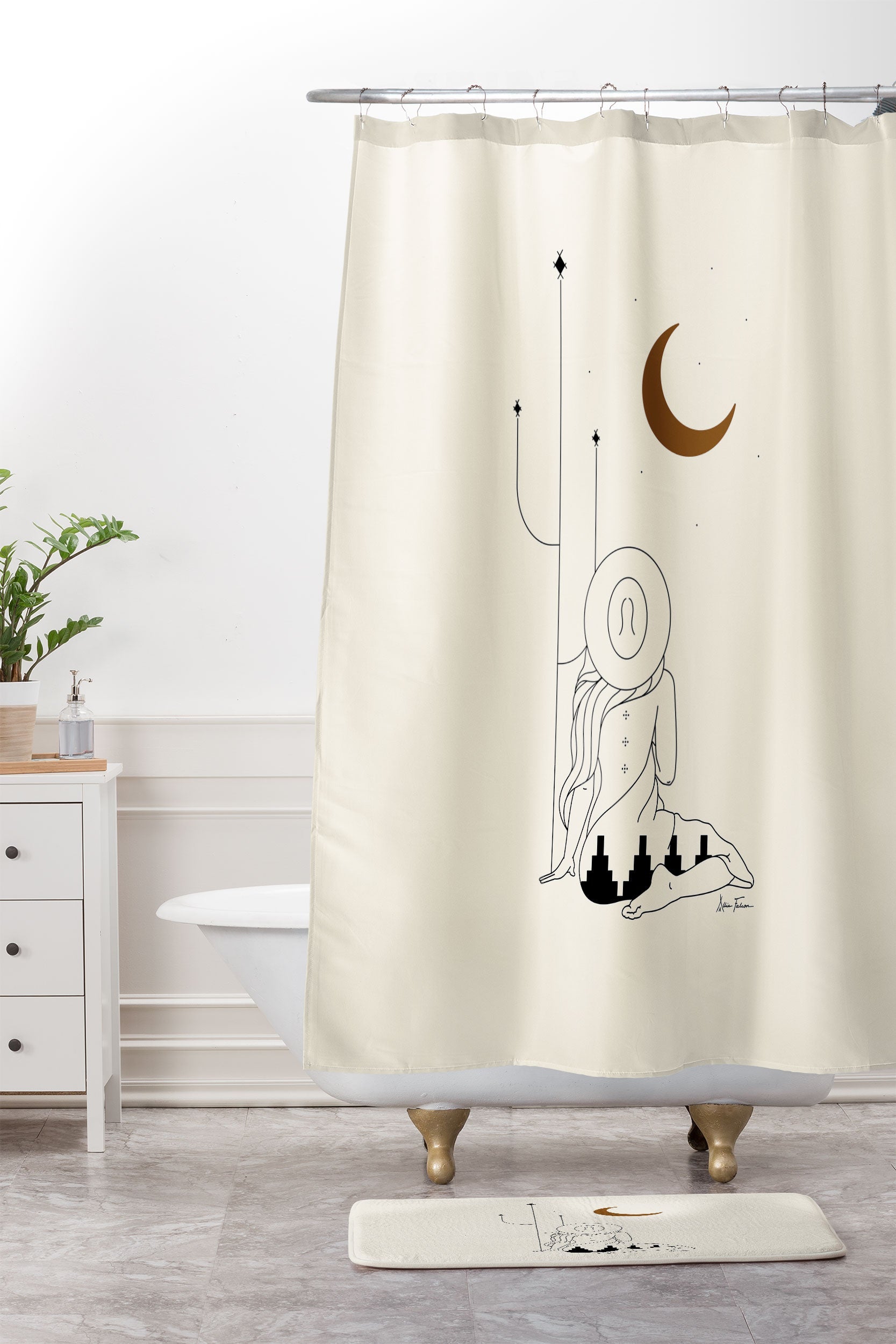 Talking To The Moon Shower Curtain (DS) DD