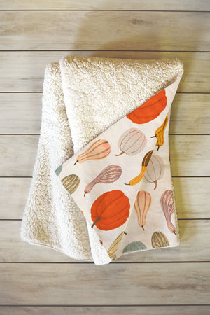 Fall Pumpkin Fleece Throw Blanket (DS) DD