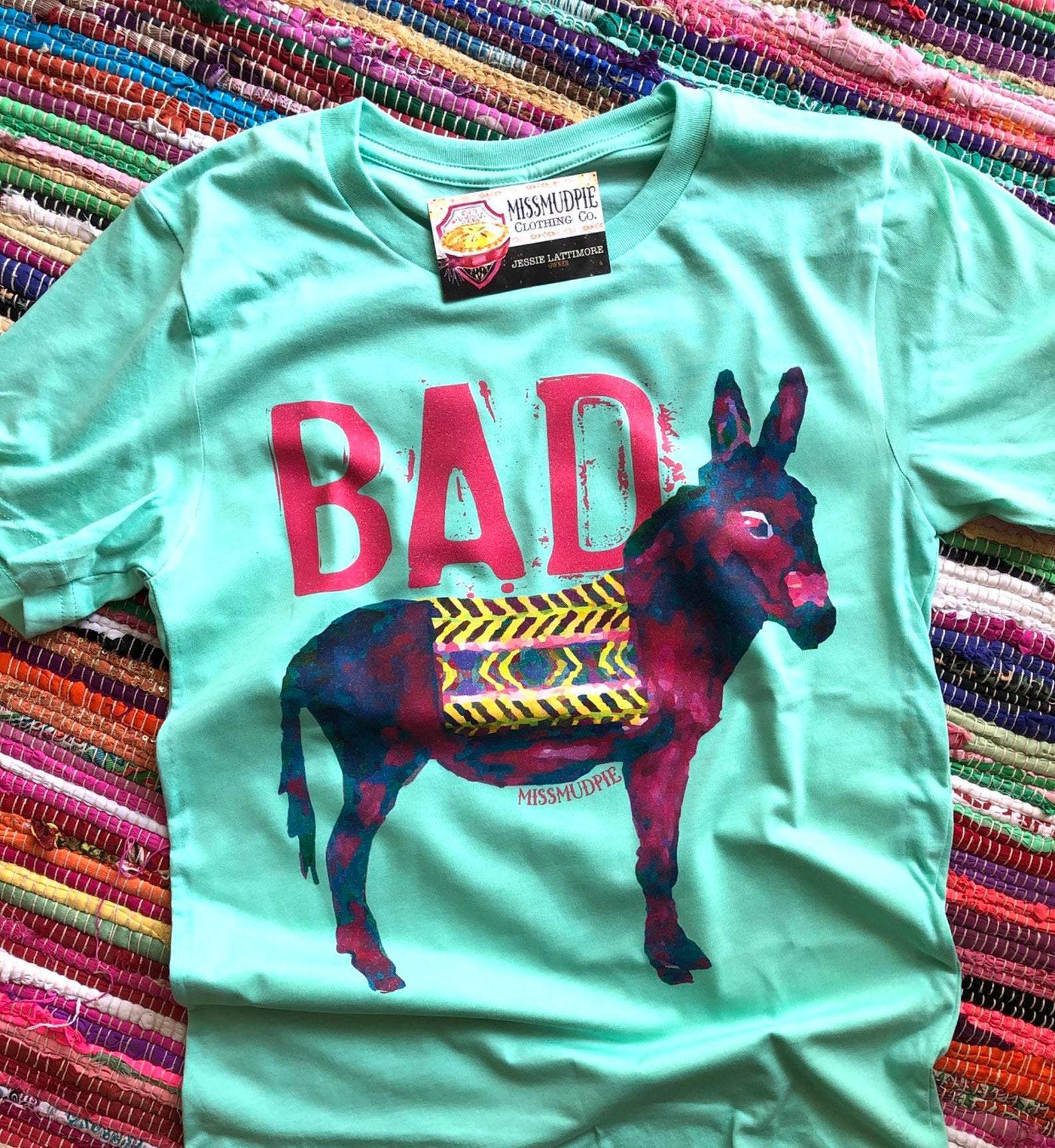 Total Bad Ass Watercolor Painted Donkey Graphic Tee (made 2 order) LC