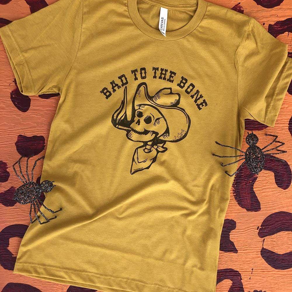 Bad To The Bone Mustard Graphic Tee (made 2 order) LC