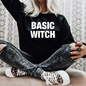 Basic Witch Graphic Fleece Sweatshirt (made 2 order) LC