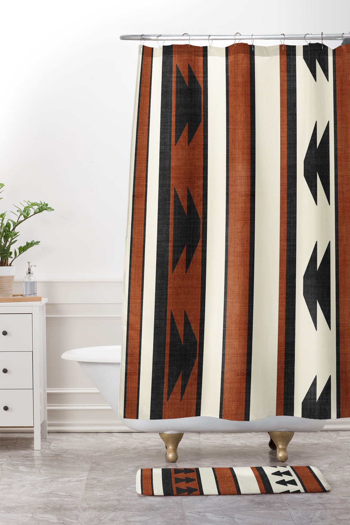 Province Rust Shower Curtain (DS) DD Lil Bee's Bohemian