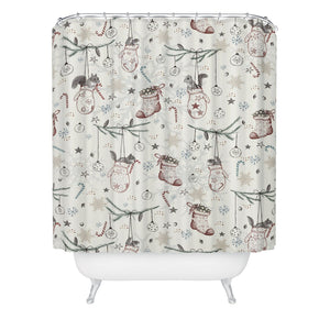 "Ole Squirrel Heavenly Christmas" Shower Curtain (DS)