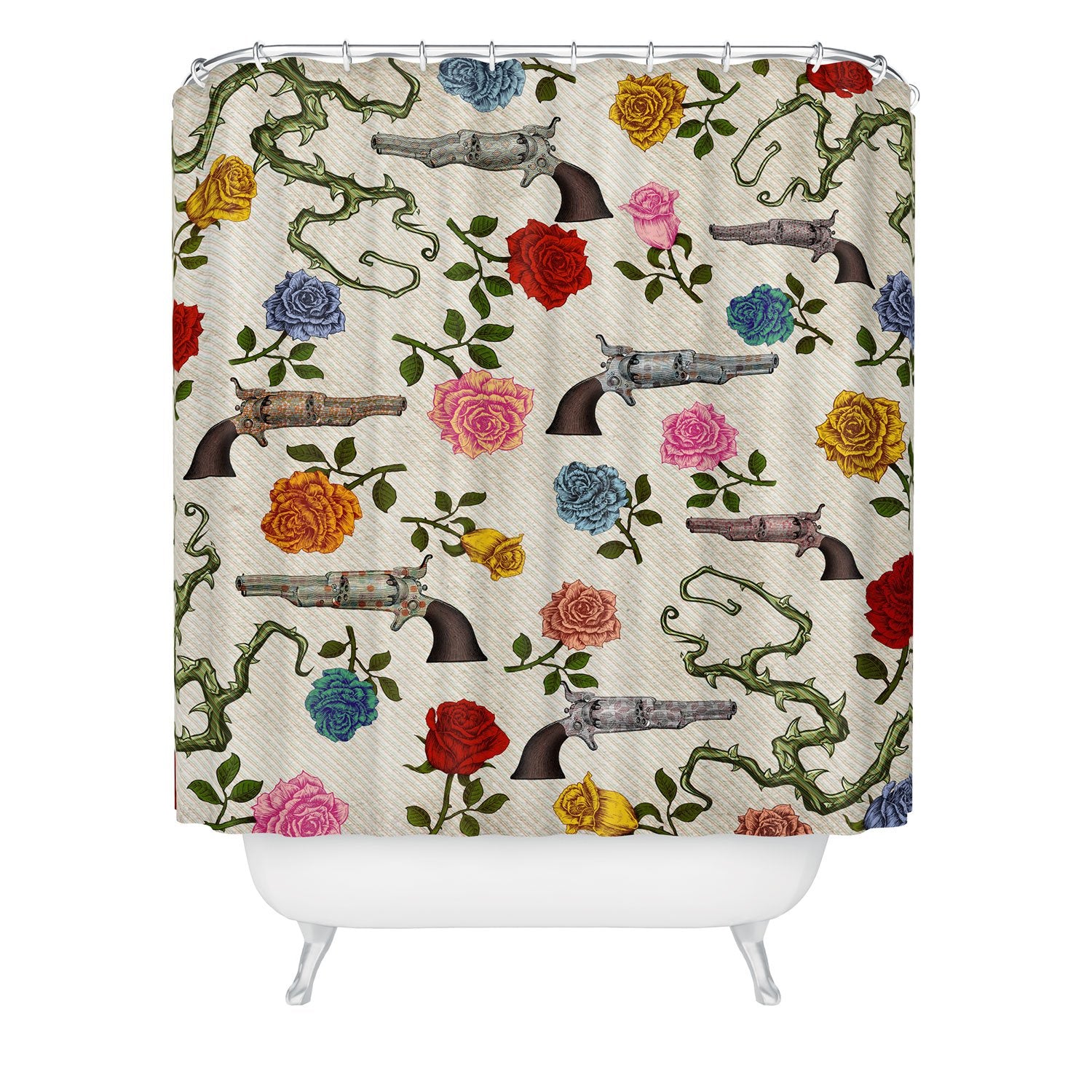 "Ole Sweet Guns & Roses" Shower Curtain (DS)