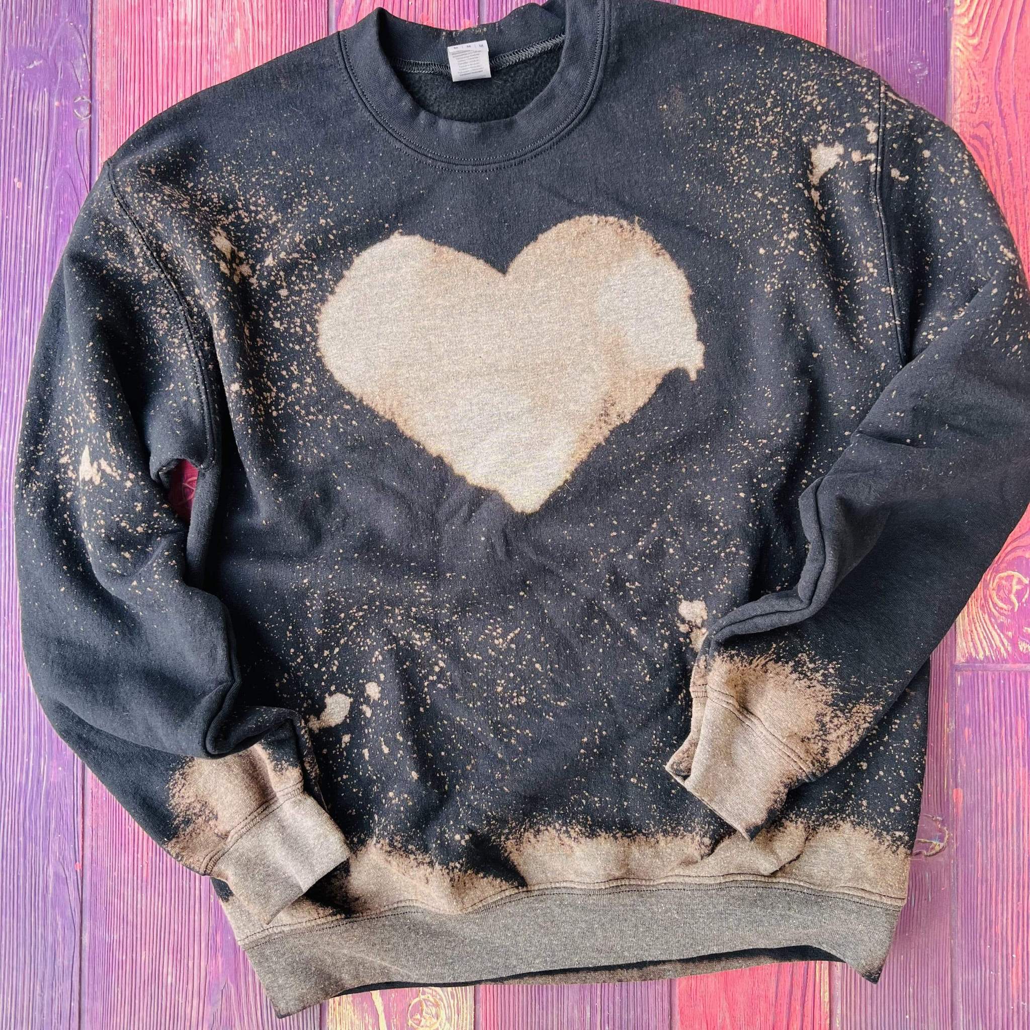 Black discount bleached sweatshirt