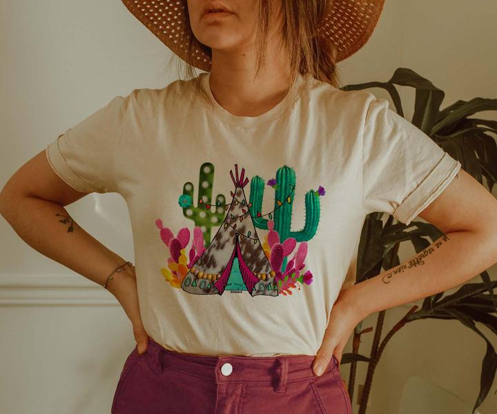 "Ole Christmas Cactus Teepee" Graphic Tee (made 2 order)