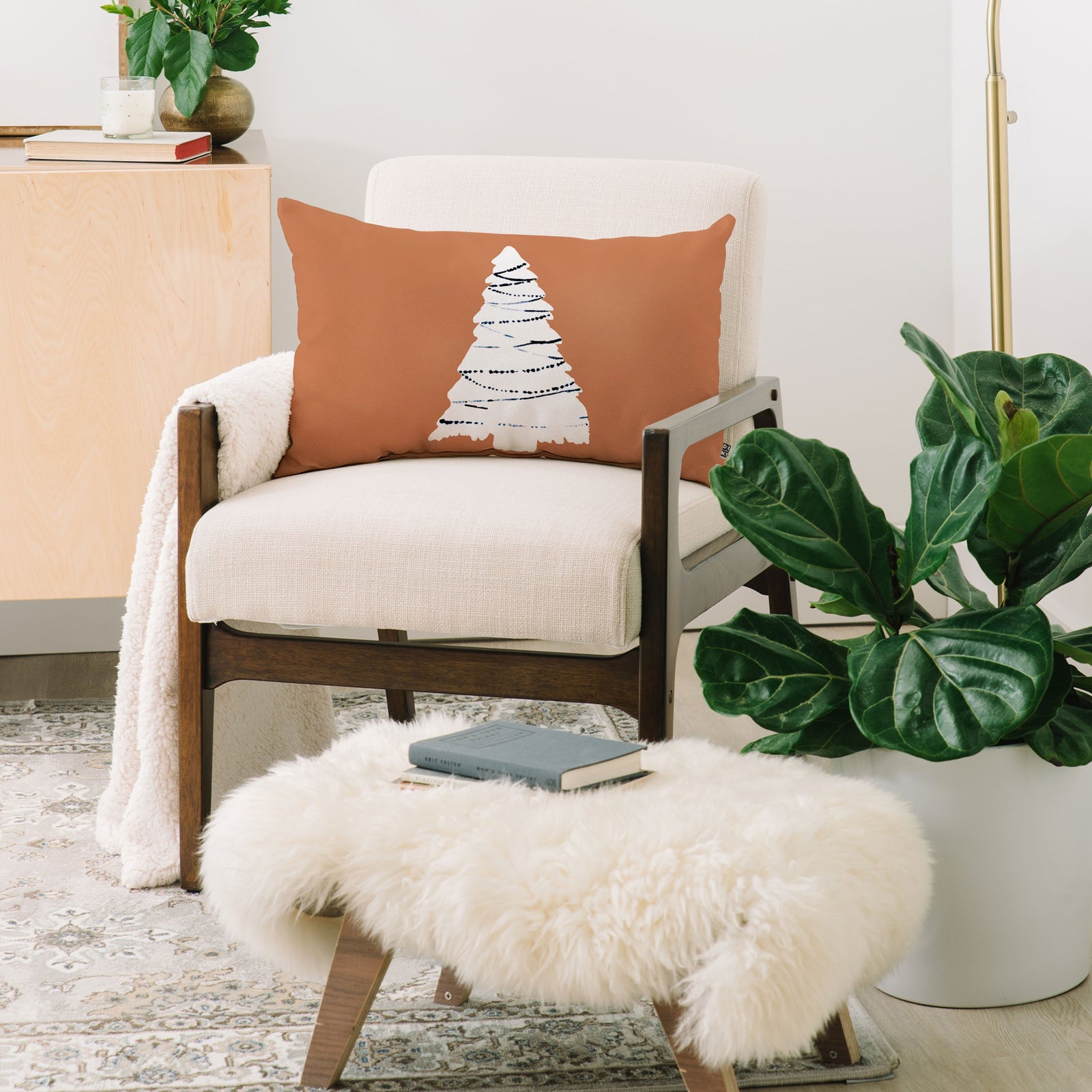 "Ole Cozy Tree" Oblong Throw Pillow (DS)