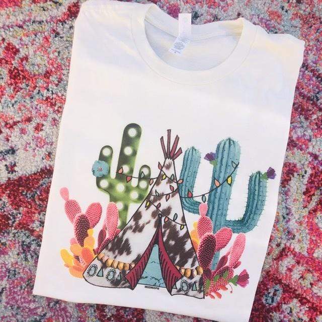 "Ole Christmas Cactus Teepee" Graphic Tee (made 2 order)