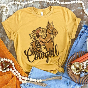 Cowgirl Ridin' Graphic Tee (made 2 order) LC