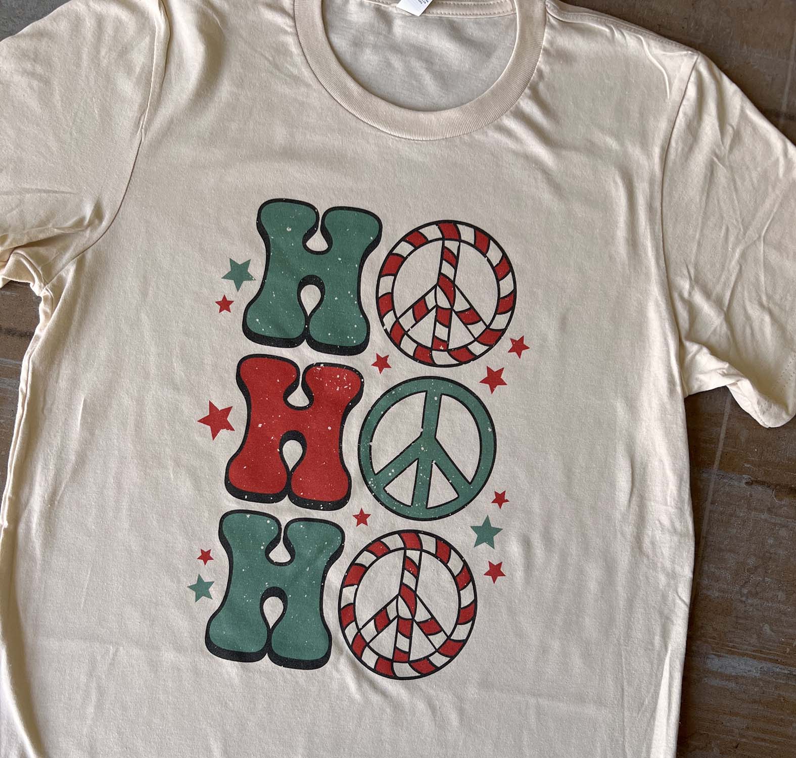 Ho Ho Ho Christmas Cream Graphic Tee (made 2 order) LC