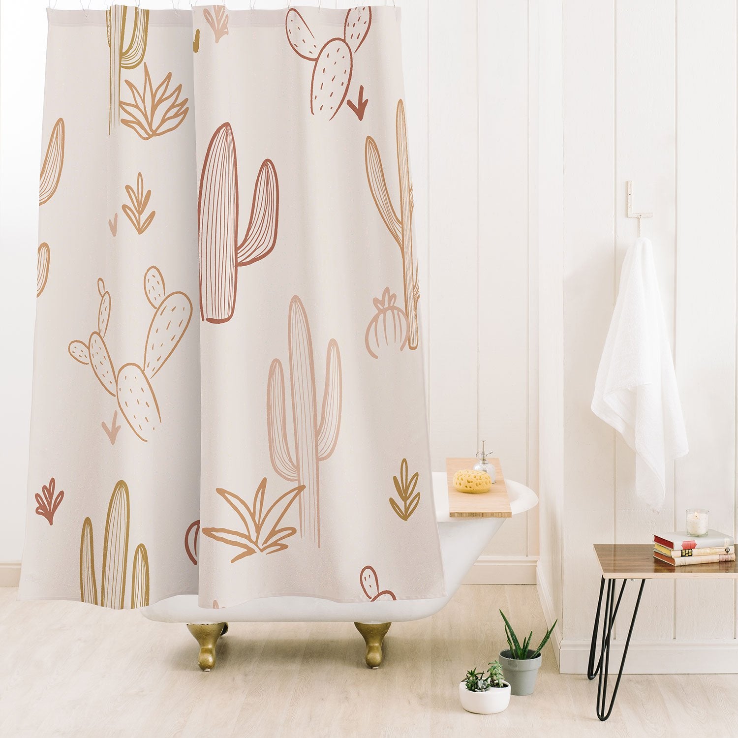 "Ole Cactus Scribble" Shower Curtain (DS)