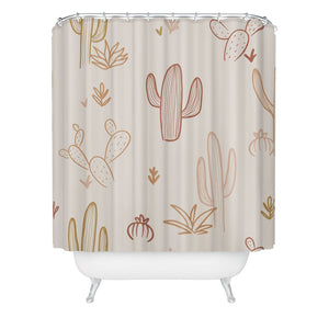 "Ole Cactus Scribble" Shower Curtain (DS)