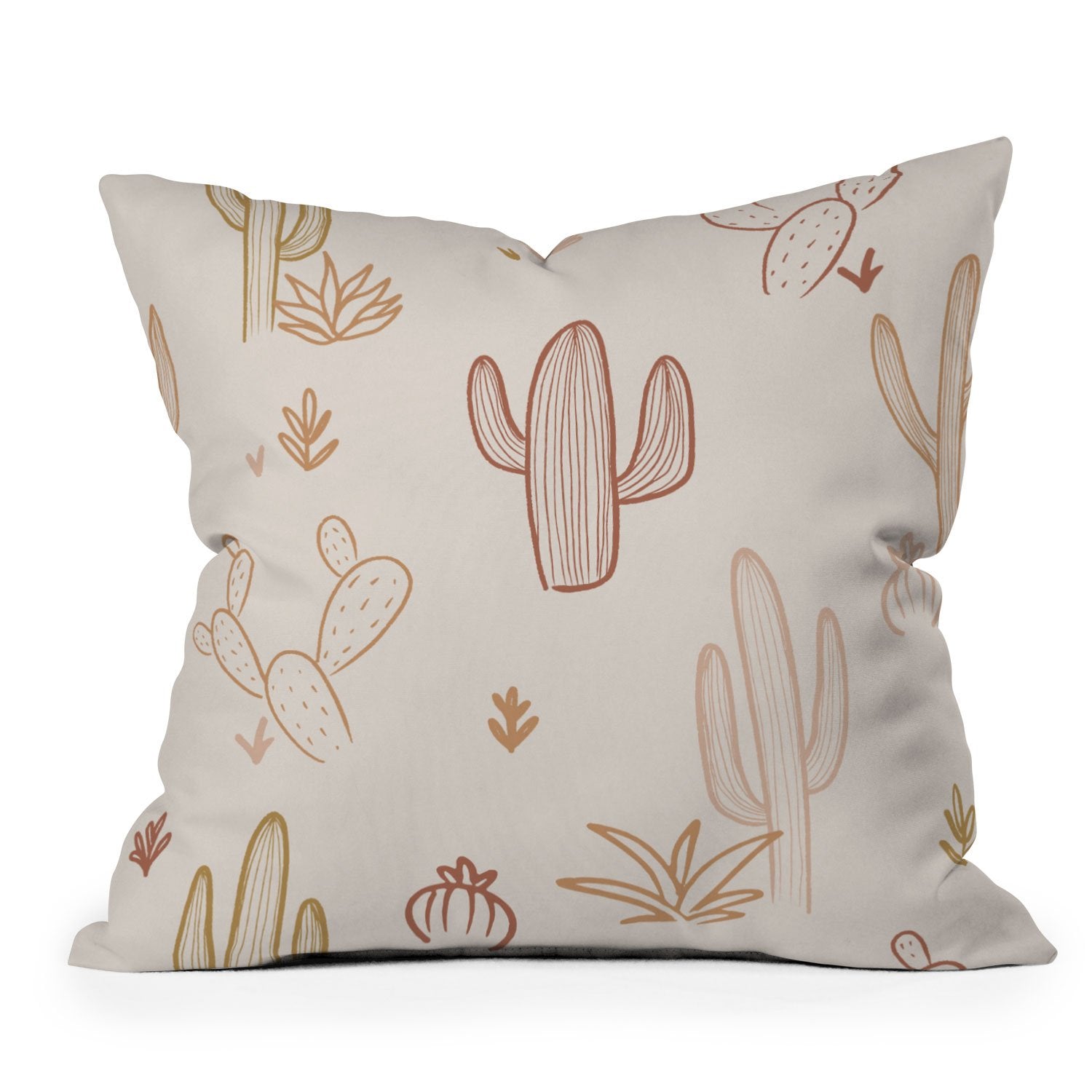 "Ole Cactus Scribble" Indoor / Outdoor Throw Pillows (DS)