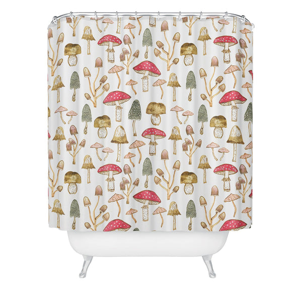 Cute mushroom and frogs in the rain Shower Curtain for Sale by Rihnlin