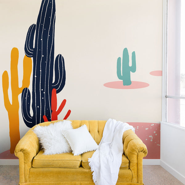"Ole Retro Desert Plant" Wall Mural (DS) Lil Bee's Bohemian