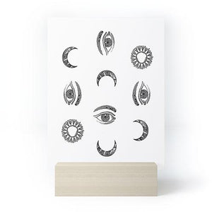 "Ole Moon and Sun" Mini Art Print (DS)