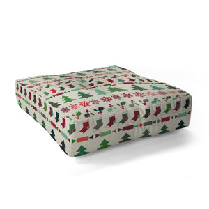 "Ole Old School Christmas" Floor Pouf Pillow Square (DS)