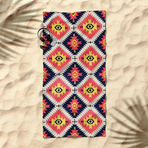 "Ole Coral Cornerstone" Aztec Print Jumbo Beach Towel (DS)