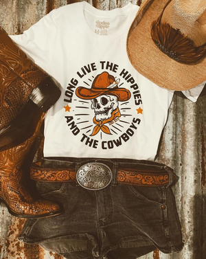 Long Live The Hippies And The Cowboys Graphic Tee (Made 2 Order) RH