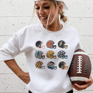 Game Day Football Helmet Collection Graphic Sweatshirt (made 2 order) LC