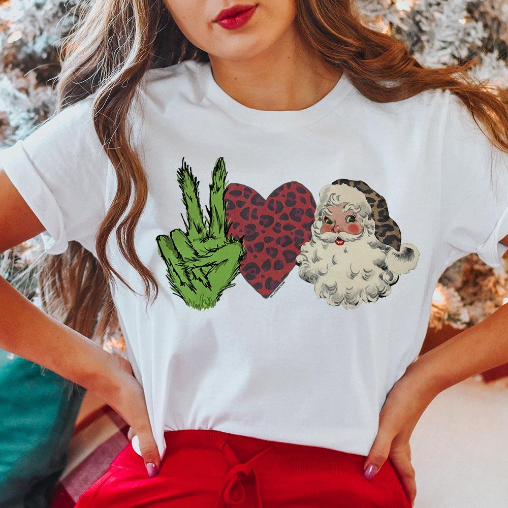 Grinch Love Santa Graphic Tee (made 2 order) LC