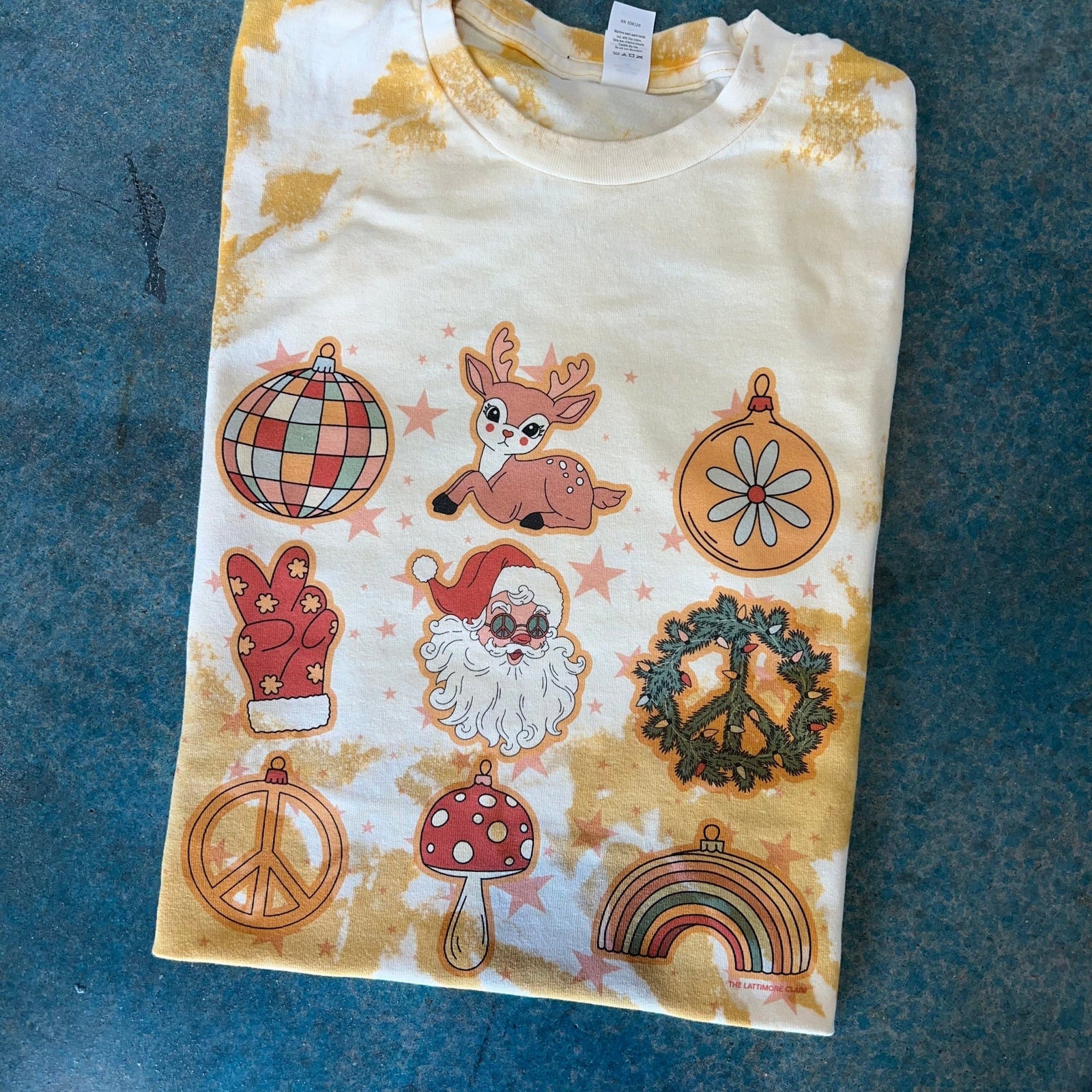 Groovy Christmas Icons Graphic Tee (made 2 order) LC
