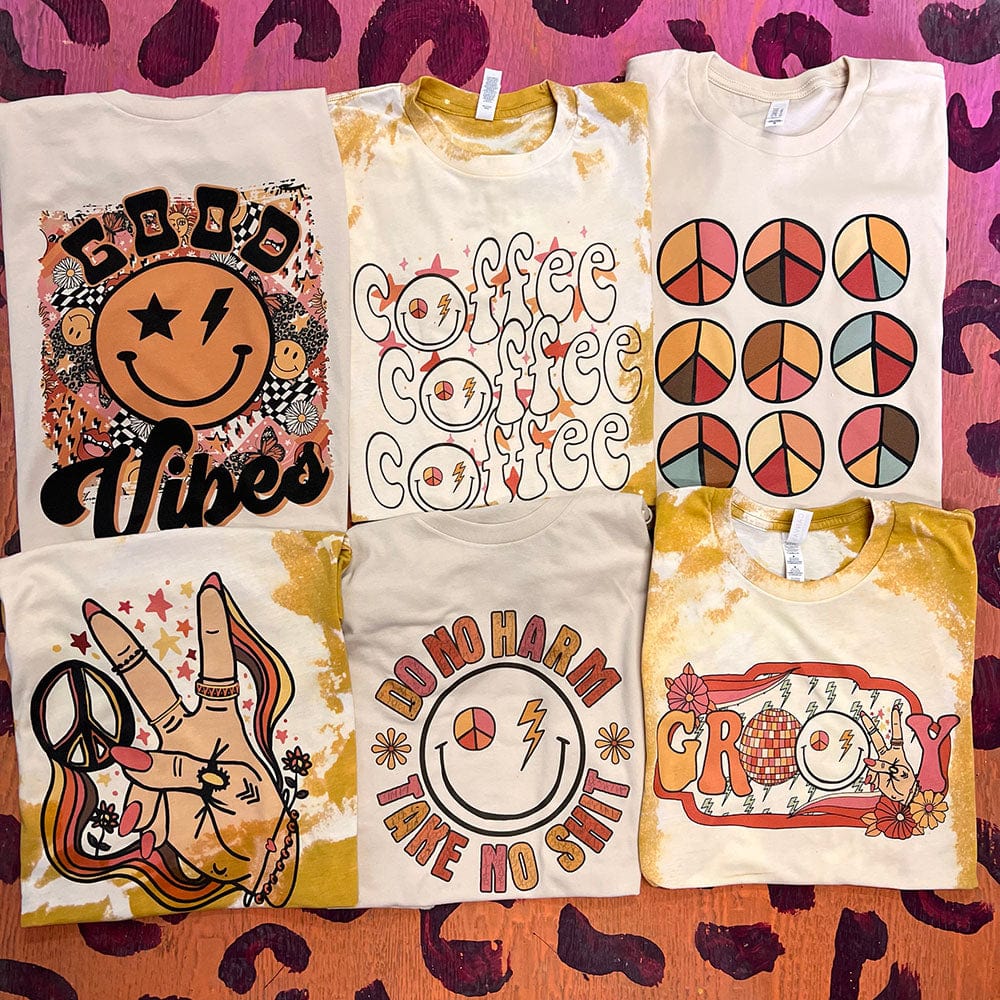 Groovy Good Vibes Graphic Tee (made 2 order) LC