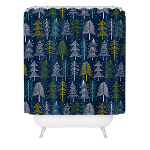 "Ole Oh Christmas Tree Midnight" Shower Curtain (DS)