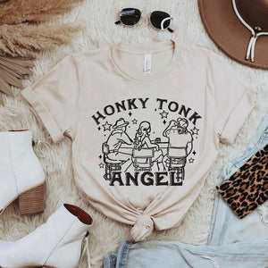 Honky Tonk Angel Graphic Tee (made 2 order) LC