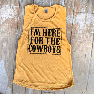 I'm Here For The Cowboys Graphic Festival TANK Top (made 2 order) LC