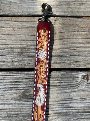 "Ole Strap Me In" Tooled Leather Floral Design Purse Straps