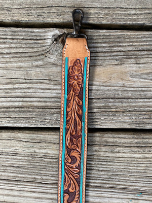"Ole Strap Me In" Tooled Leather Floral Design Purse Straps