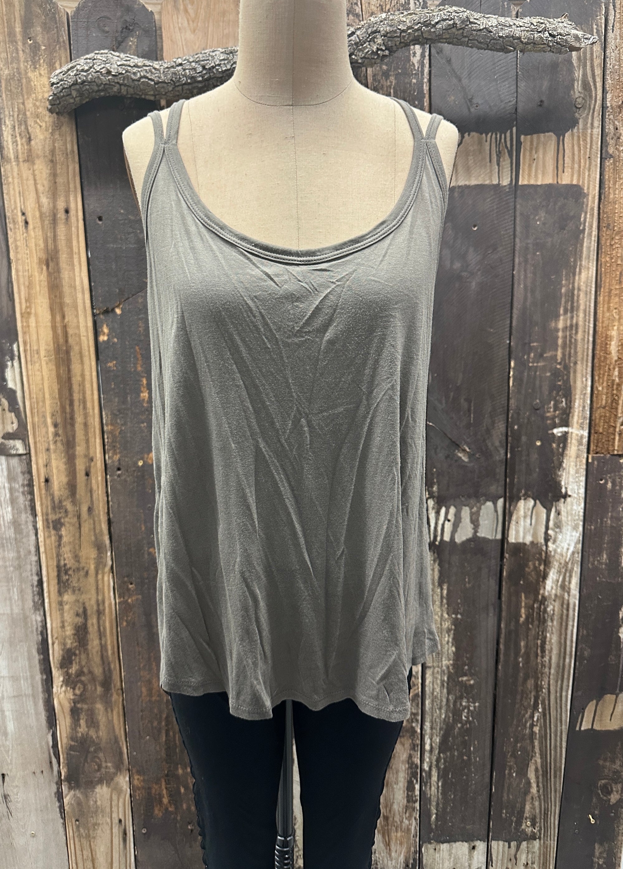 Wet Seal Olive Green OR Sage Criss Cross Tank Top ~ Size XL ~ Queen Bee’s Closet #799