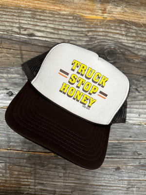 Truck Stop Honey Beige/Brown Snap Back Trucker Hats