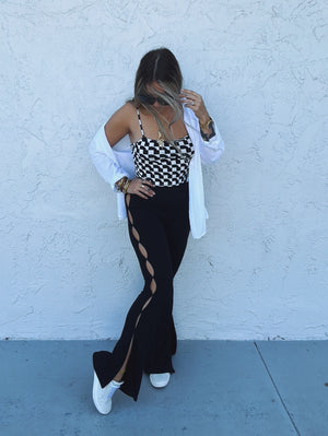 Players Club Open Side Bell Bottom Flare Pants