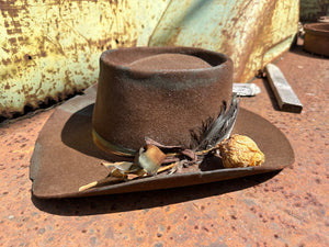 Lone Hawk Sunday Serenade Dark Distressed Brown Hat ~ Queen Bee's Closet