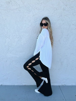 Players Club Open Side Bell Bottom Flare Pants