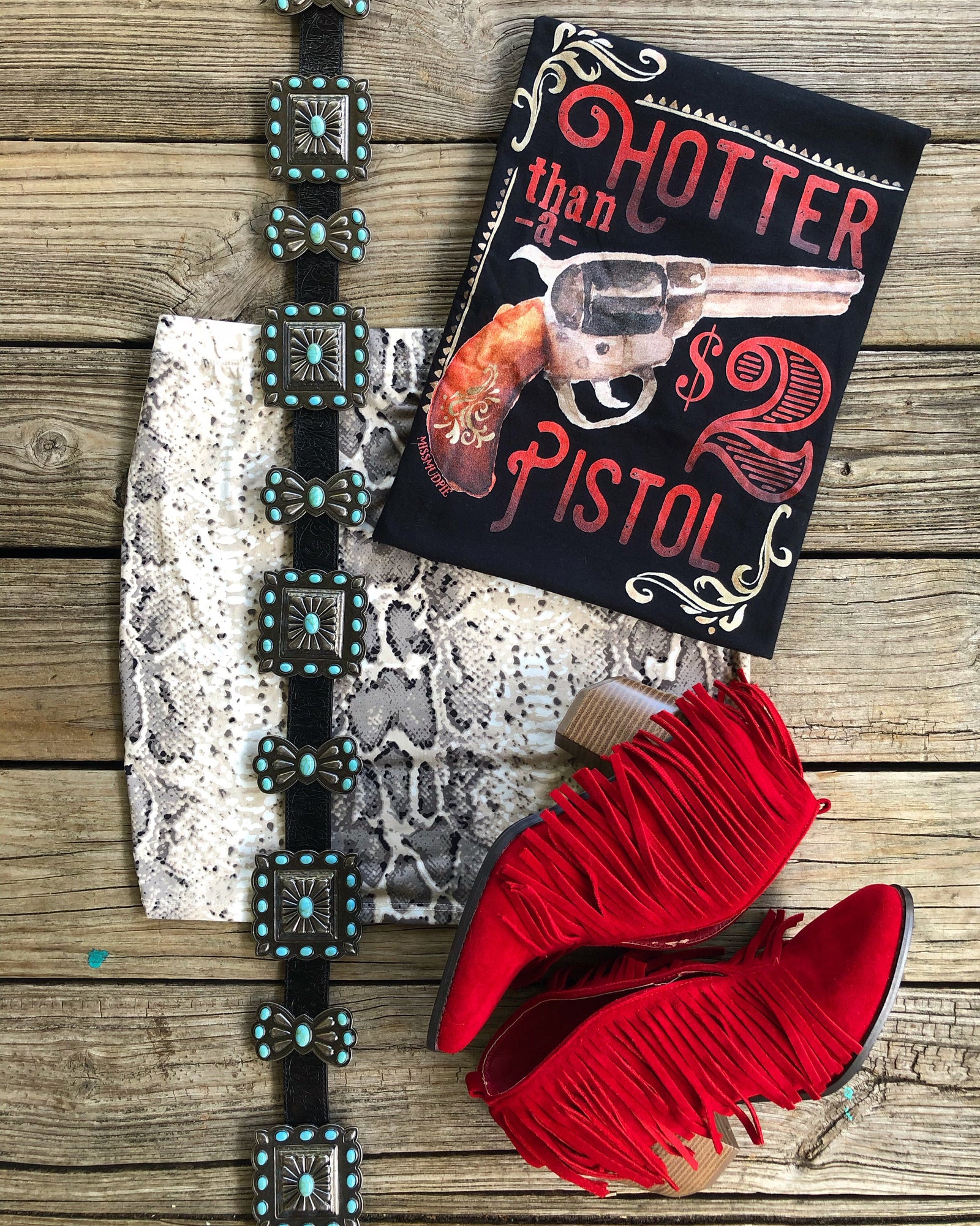 Hotter Than A $2 Dollar Pistol Graphic Tee (made 2 order) LC