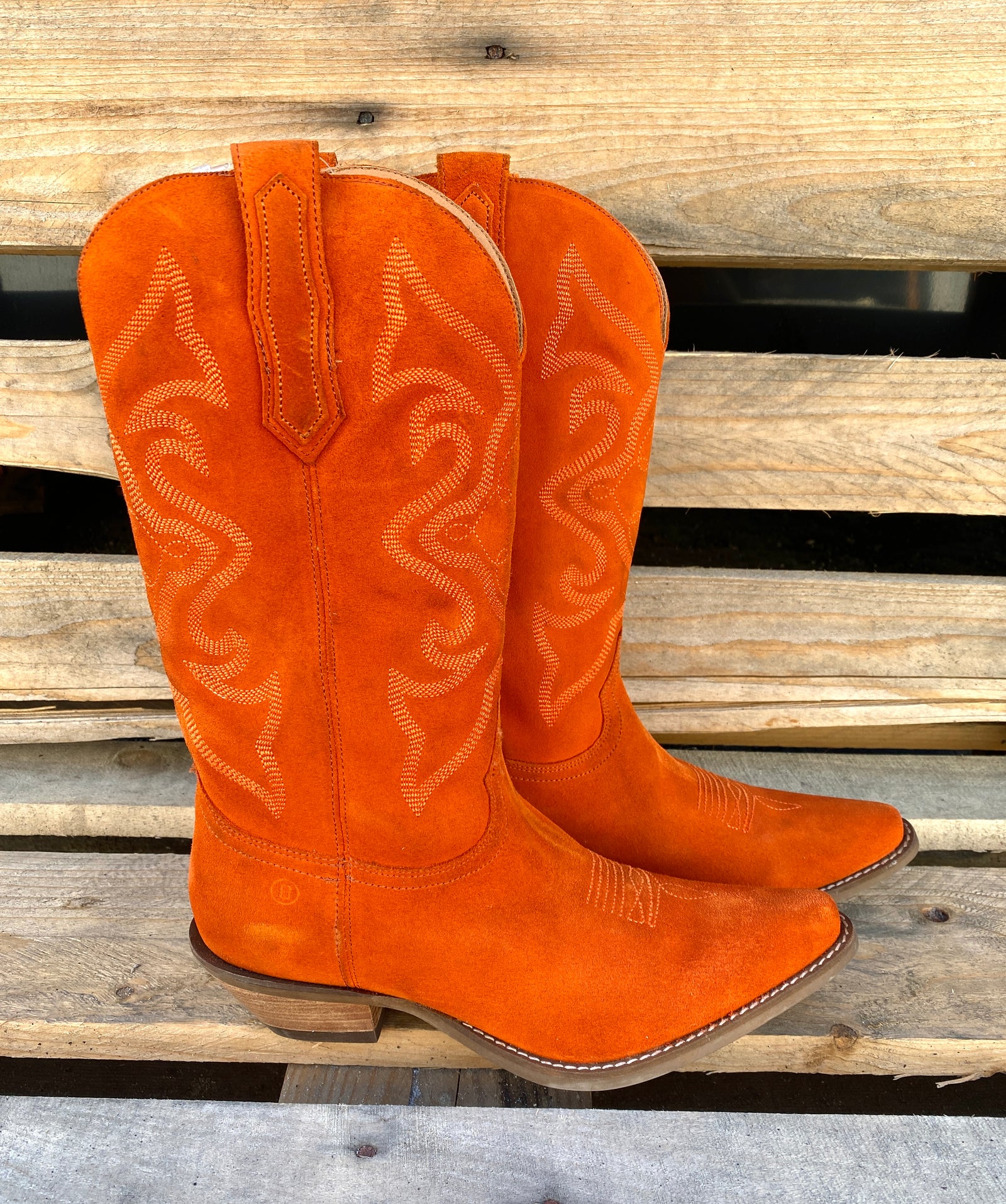 Homeward Bound Orange Suede Boots (DS) ~ PREORDER 10/25