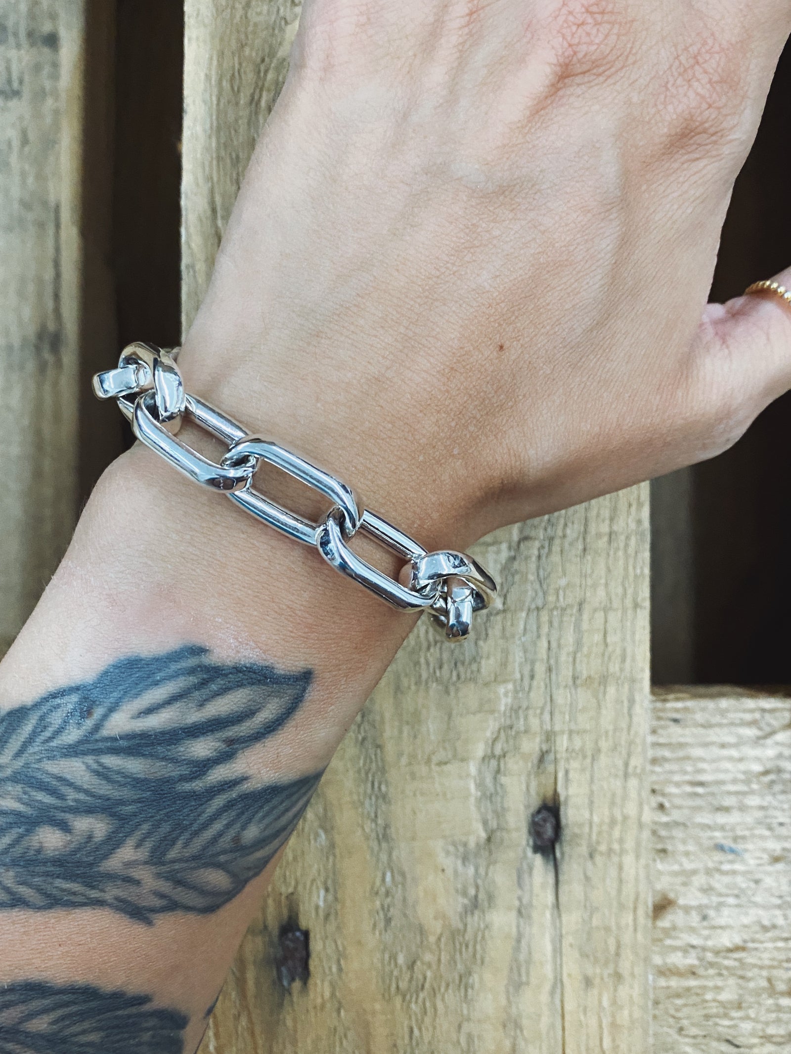 Chain Reaction Large Paperclip Chain Link Bracelet